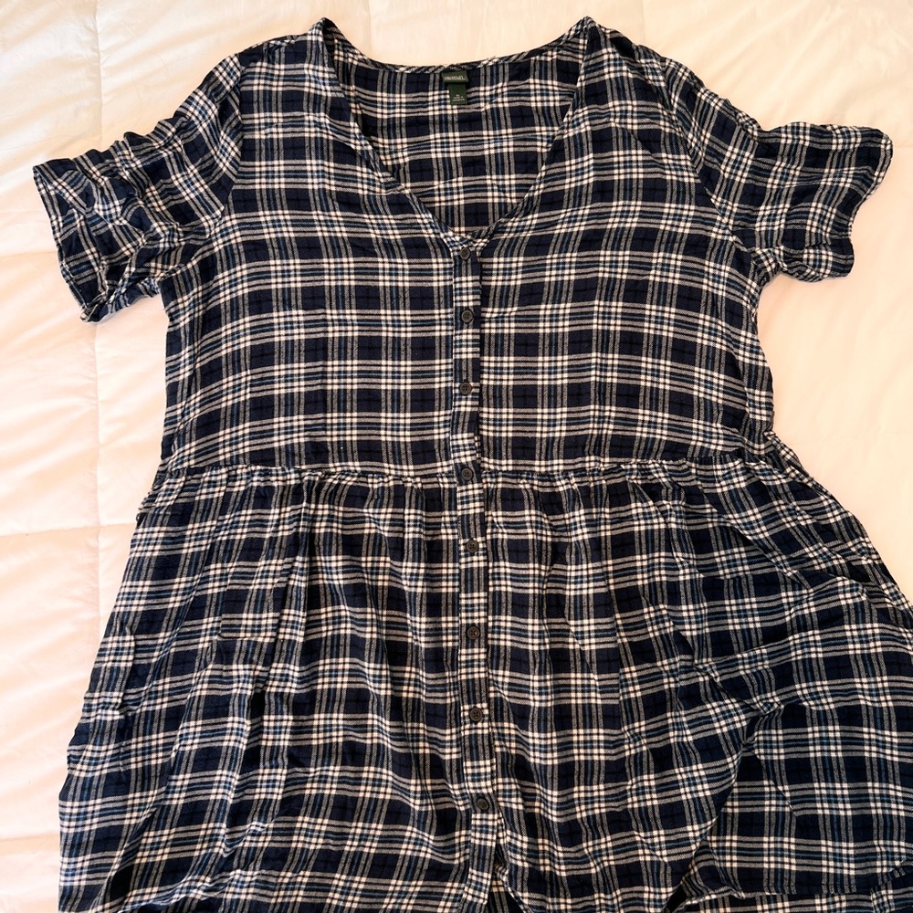wild fable Plaid Button-Front Women’s Dress